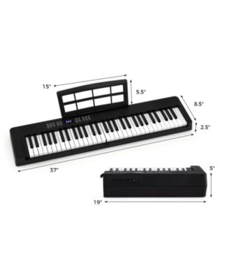 61-Key Foldable Full-Size Electronic Piano Keyboard with MIDI & Split Function, Portable for