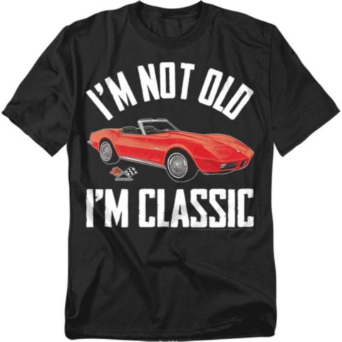 Мужская футболка Corvette I'm Not Old I'm Classic, цвет: Чёрный