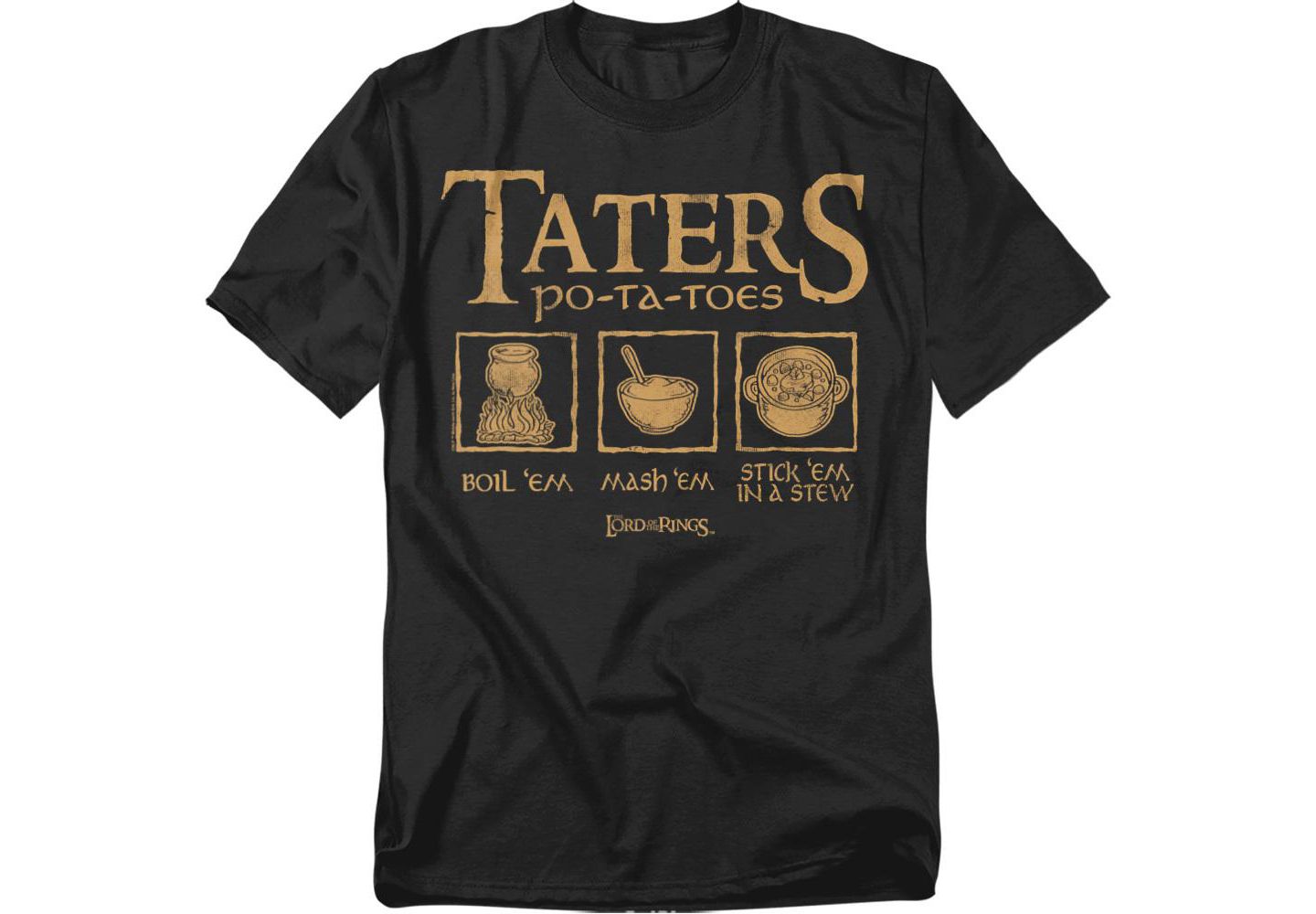 Мужская футболка Lord Of The Rings Taters, цвет: Чёрный — фото 1