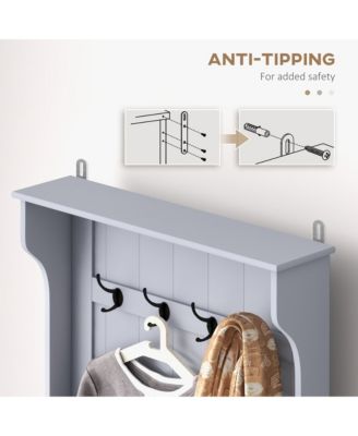 Hall Tree with Bench and Shoe Storage - Coat Rack with 4 Hooks and Flip Top Storage Compartment for Hallway and Entryway