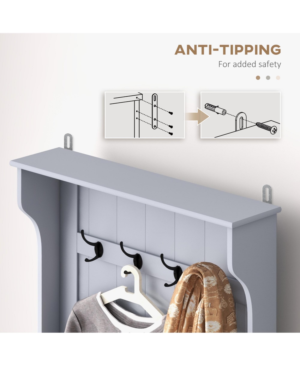 Rainsken Hall Tree with Bench and Shoe Storage