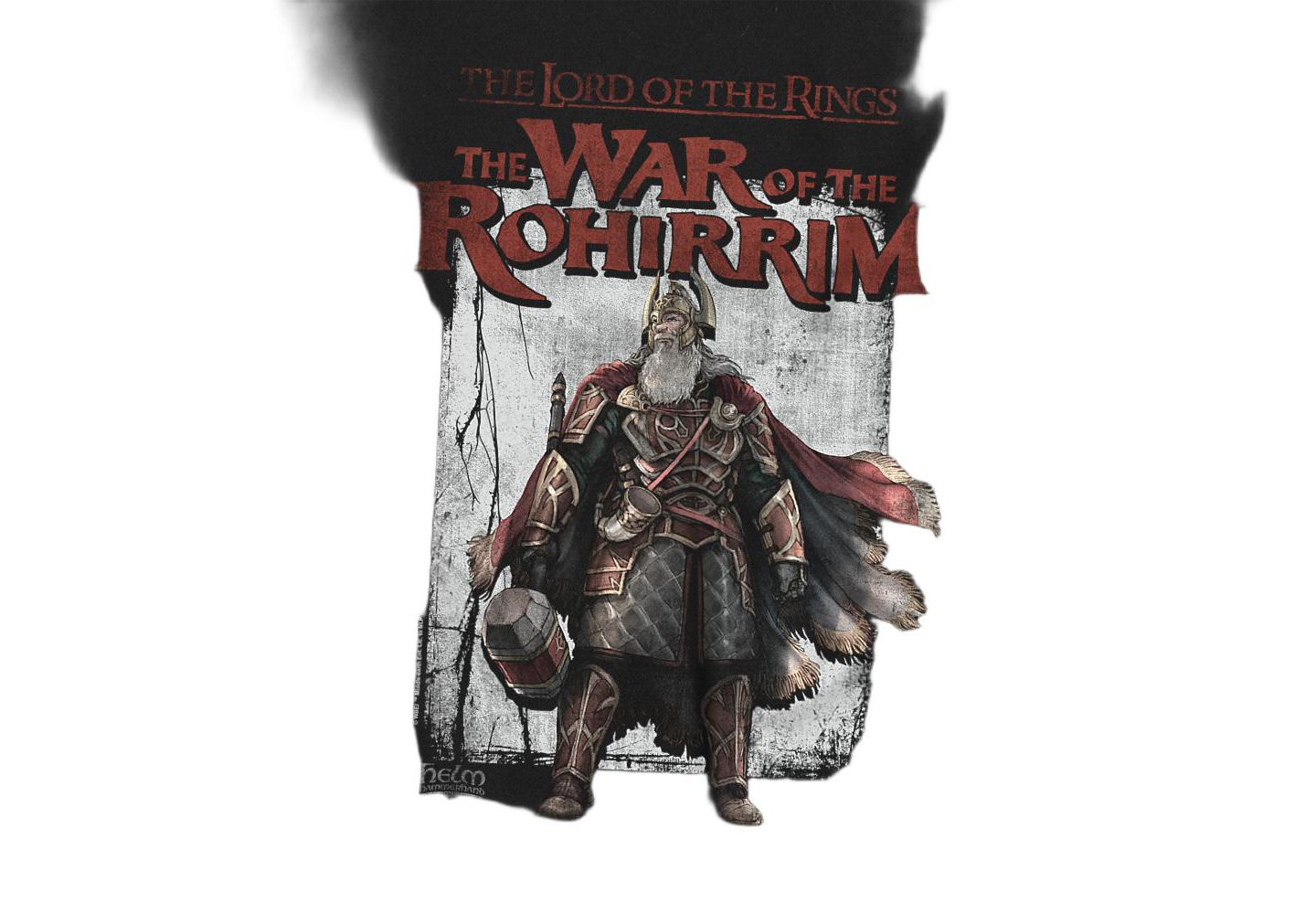 Мужская футболка Lord Of The Rings War Of The Rohirrim Helm Hammerhand Band, цвет: Чёрный — фото 2