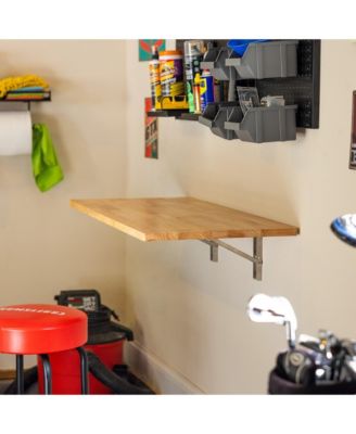 Wakefield Foldable Workbench, Dark Wood Tabletop, Heavy-Duty Table