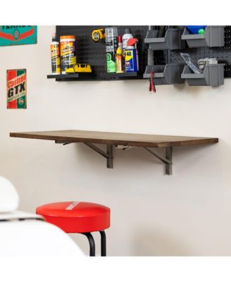 Wakefield Foldable Workbench, Dark Wood Tabletop, Heavy-Duty Table