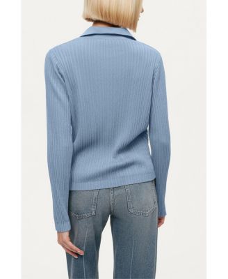 Women's Ribbed Polo Sweater