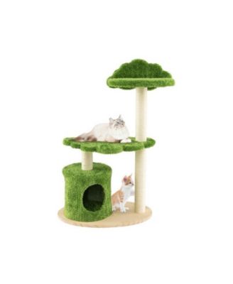 Indoor Cat Tree with Sturdy Supporting Frame, Cute Design for Climbing & Perching