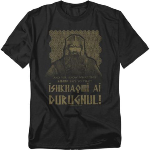 Мужская футболка Lord Of The Rings Big & Tall Ishkhaqwi Durugnul, цвет: Чёрный