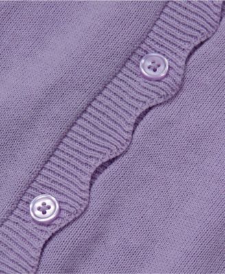 Girls Scalloped Hem Cardigan Sweaters