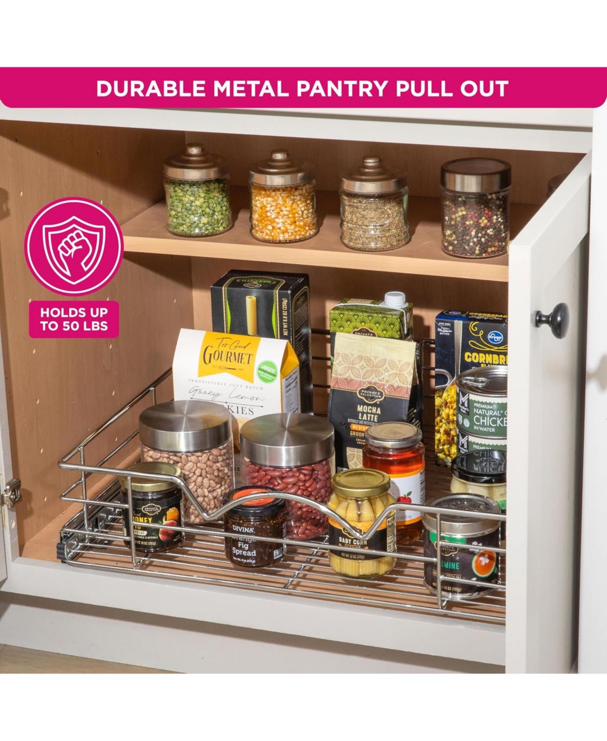 Florida Brands Pull Out Cabinet Organizer, Individual Sliding Drawers