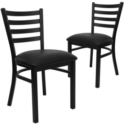 2 Pack Ladder Back Metal Restaurant Chair