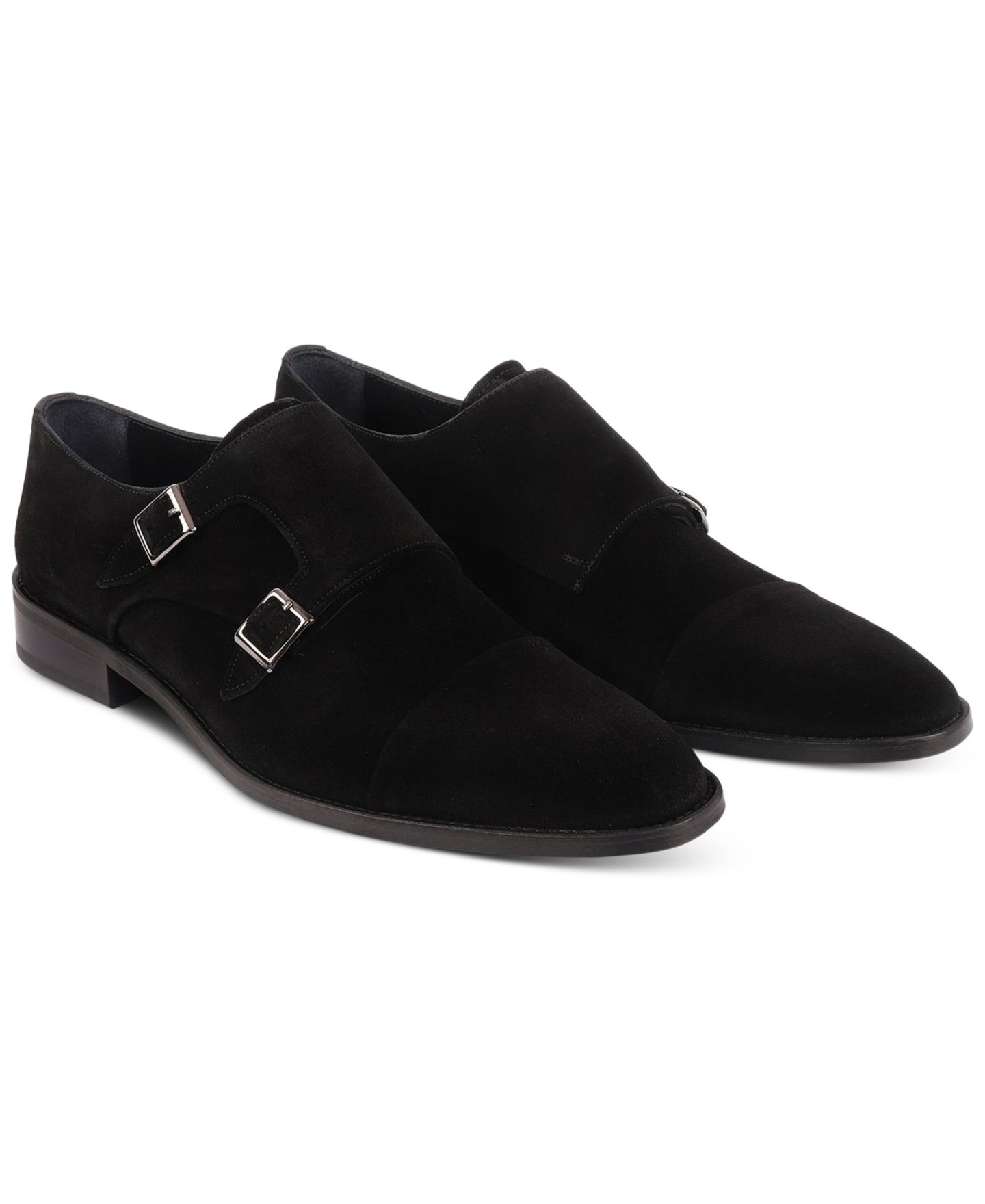 Обувь VELLAPAIS Men's Mico Double Monk Slip-On Dress Shoes, цвет: Чёрный — фото 5