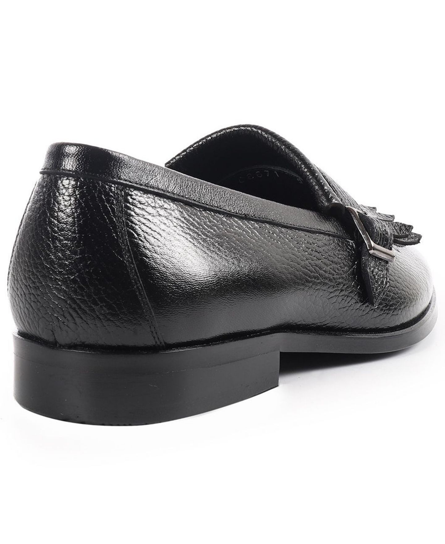 Мужские туфли VELLAPAIS Tortoise Monk Strap Slip-On Dress Loafers, цвет: Чёрный — фото 3