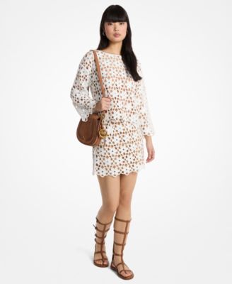 Women's Crochet A-Line Mini Skirt