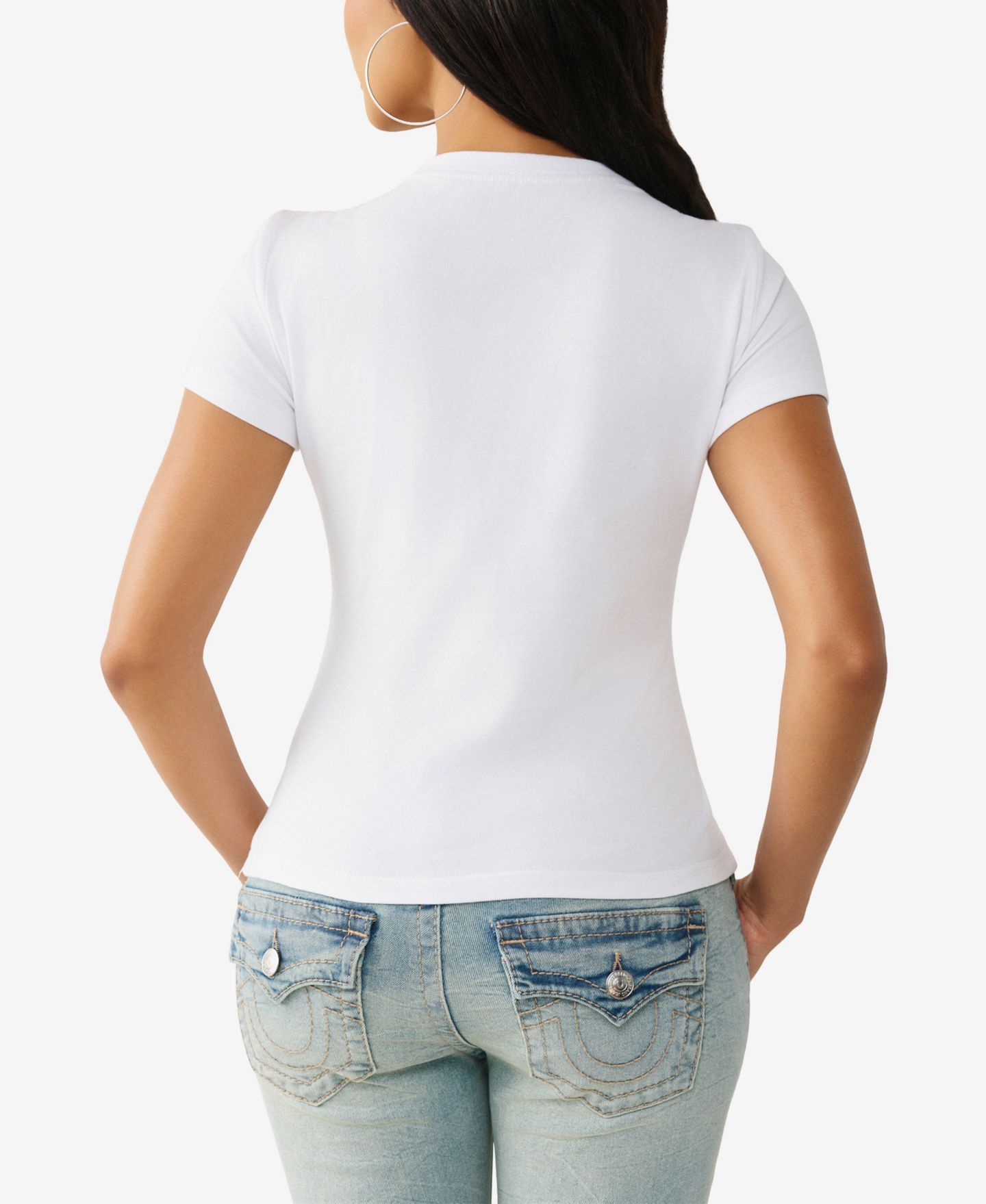 Женская футболка True Religion Crystal Classic Crew Neck, цвет: Оптический белый — фото 3