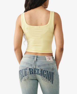 Women's Crystal Printed Rib Tank Top