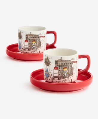 Stoneware Espresso Set for 2