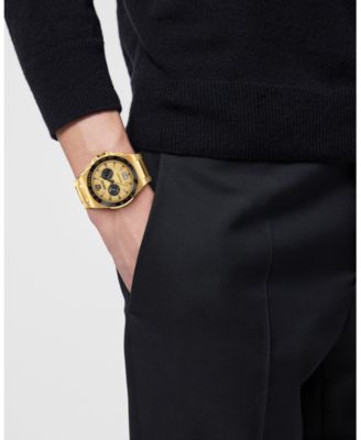 Men's Greca Reaction IP Yellow Gold Bracelet Watch, 43mm