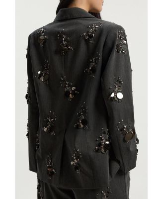 Women's Embellished Single-Breasted Blazer