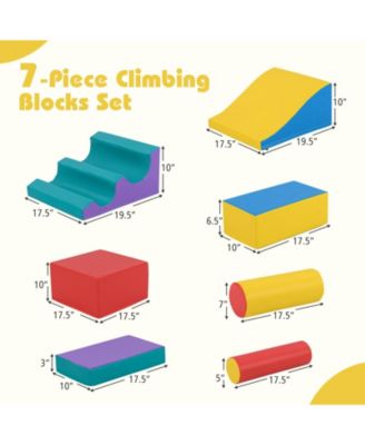 Toddlers 7-Piece Foam Climbing Blocks Soft Play Set for Crawl & Climb