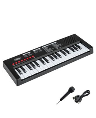 37-Key Kids Piano Keyboard with 8 Rhythms & Microphone