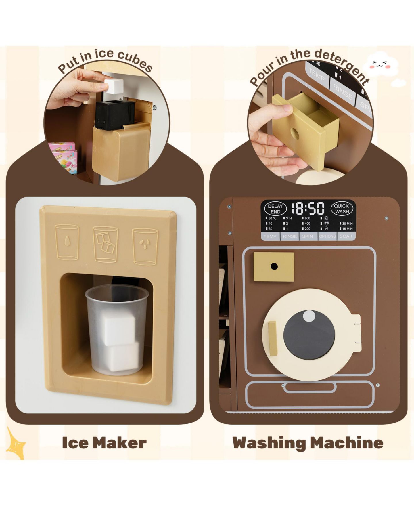 Детская игрушка Mecale Wooden Outdoor Mud Kitchen for Kids, Play Kitchen Toy for Ages 3–8, цвет: Коричневый — фото 6