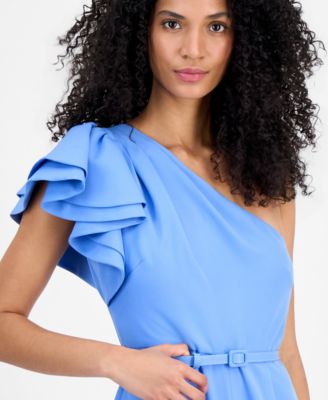 Women's One-Shoulder Ruffle-Sleeve Jumpsuit