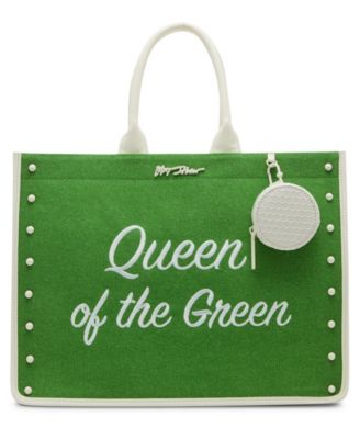 Queen of The Green Canvas Large Tote Bag