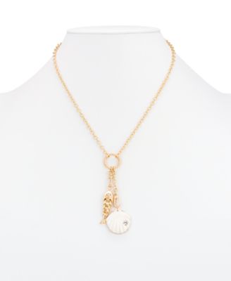 Gold-Tone Plated Removable Charm Necklace