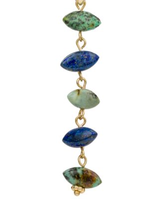 Gold-Tone Plated 5 Stone Drop Earrings