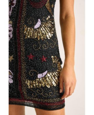 Women's Celestial Beaded Mini Dress