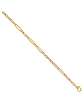 Solid 18k Yellow Gold Italian 8 Inch 5.9mm Sizes Paperclip Links Bracelet