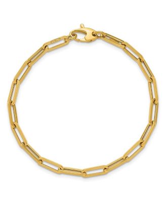 Solid 18k Gold Italian 7.5 Inch 4mm Paperclip Link Bracelet