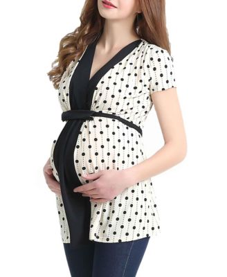 Maternity kimi + kai Nursing Polka Dot Print Top