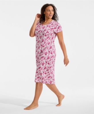Women's Plus Size Cotton Short Sleeve Midcalf Nightgown