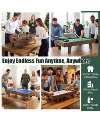 4-in-1 Combo Game Table Set with Billiards