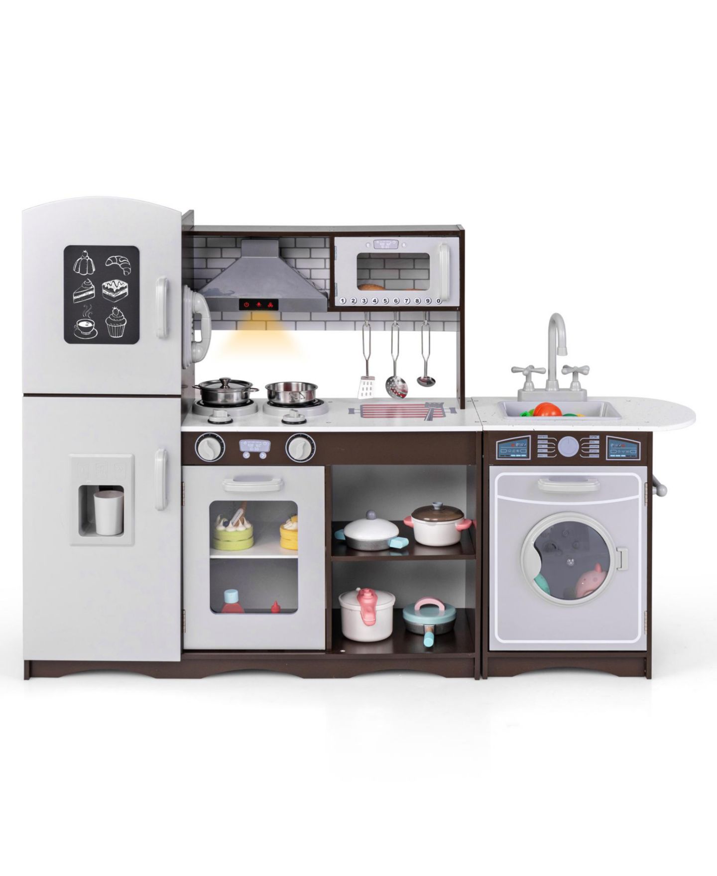 Детские игрушки Mecale Corner Toy Kitchen Set with Lights & Sounds, Interactive Pretend Play for Kids, цвет: Белый — фото 1