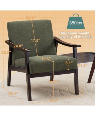 Mid-Century Modern Chair with Solid Wood Frame