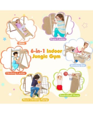 6-in-1 Kids Indoor Jungle Gym Playground for Ages