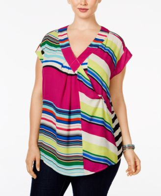 Melissa McCarthy Seven7 - Plus Size Short-Sleeve Printed Top