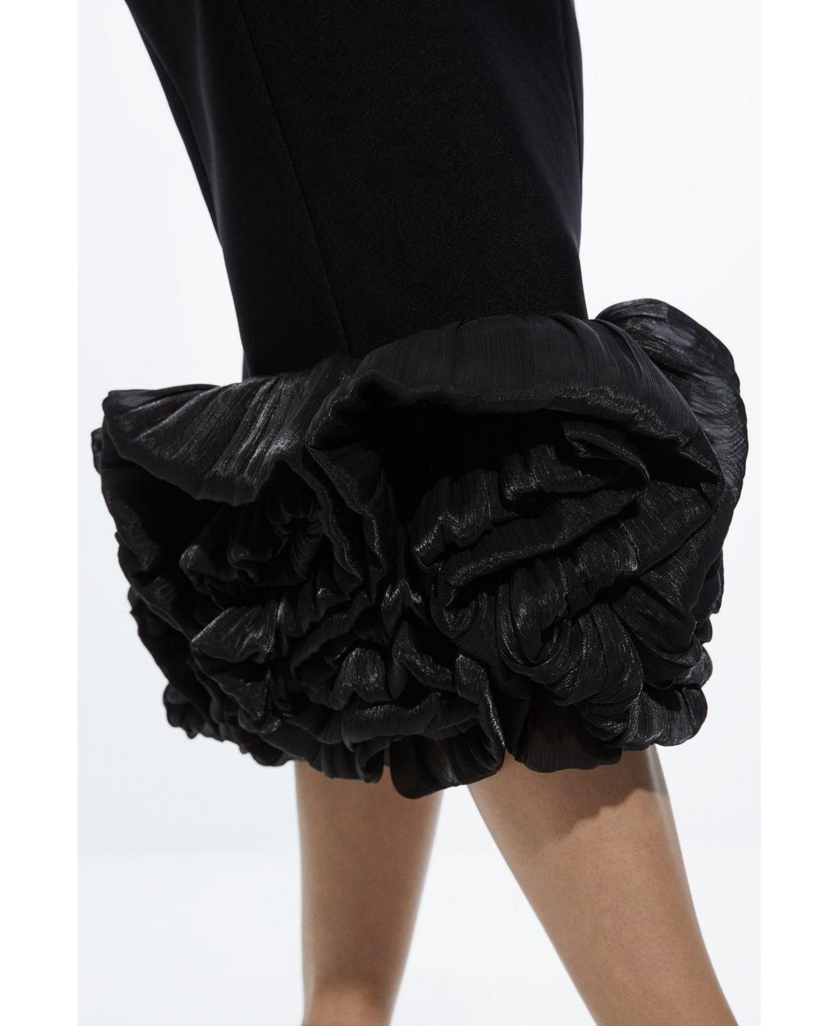 Karen Millen Women's Ruffle Hem Halter Knit Midi Dress