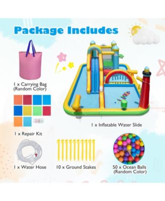 Giant Inflatable Water Slide Park with Long Slide & Jumping Area