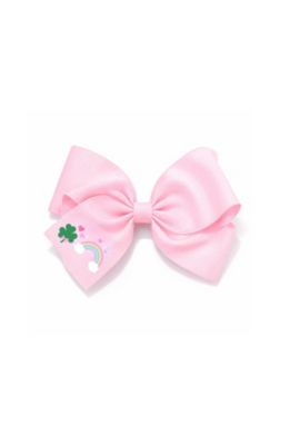 Girls Rainbow Shamrock Hair Bow