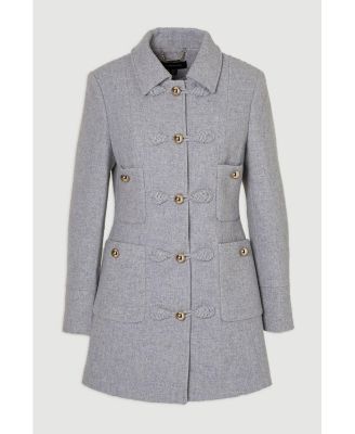 Women's Sculpted Midi Knot-Front Occasion Coat