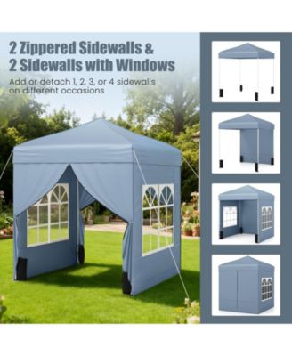 6.5x6.5 ft Pop-Up Canopy Tent with 4 Sidewalls and Wheeled Carry Bag