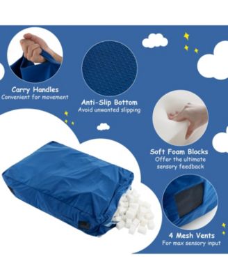 Sensory Crash Pad Mat with Foam Blocks, Washable Cover