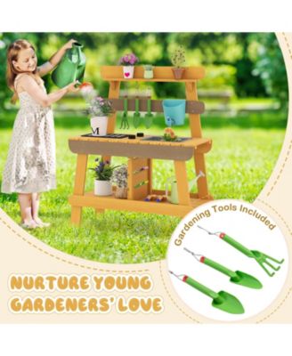 Outdoor Mud Kitchen for Kids, Wooden Play Kitchen Toy for Boys & Girls Ages 3-8