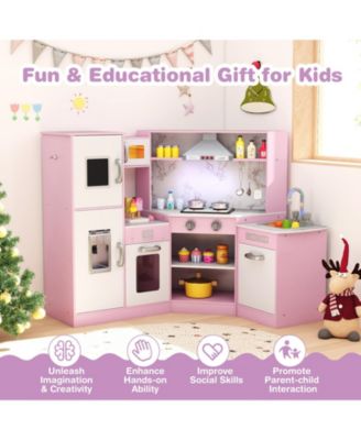 Kids Corner Pretend Kitchen Playset with Separate Washing Basin for Role-Playing Fun