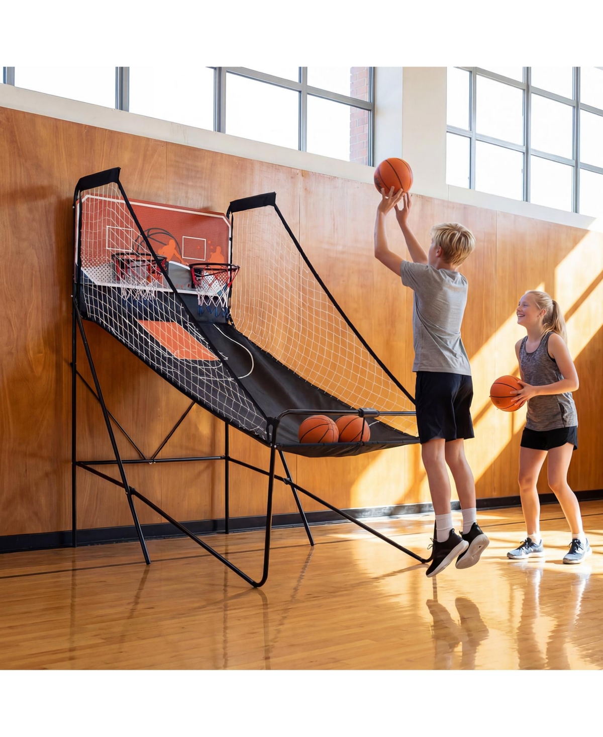 Mecale Basketball Arcade Game Collection Kids Foldable Game with 8 Modes