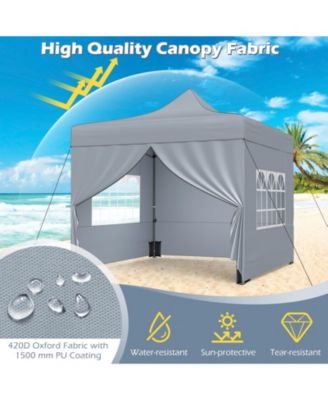 10x10 ft Pop-Up Canopy Tent with 4 Removable Sidewalls & Wheeled Bag