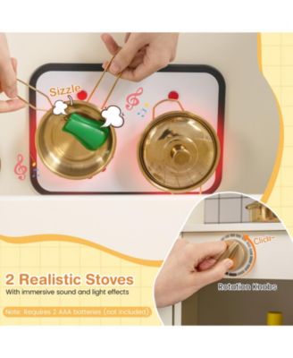 Corner Kids Play Kitchen with Stove, Lights & Sounds for Fun Pretend Play